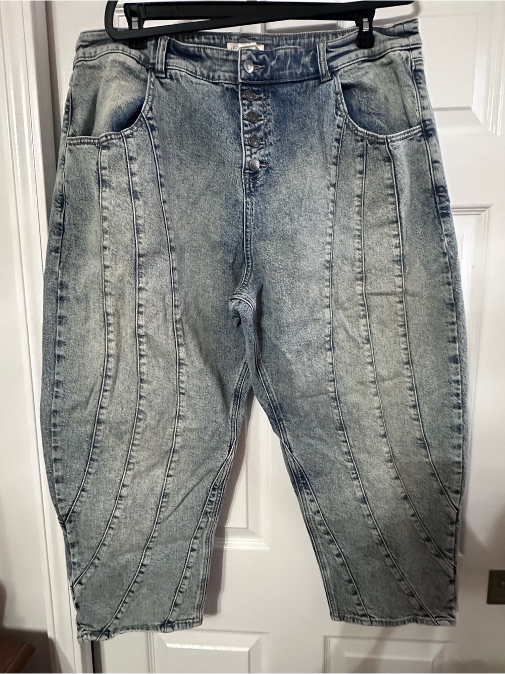 Torrid Festi Washed Denim High-Waist Barrel Jeans with Button Fly